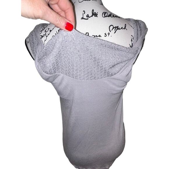 Anthropologie Vanessa‎ Virginia Gray Tweed Cowl Neck Sleeveless Top Small - Picture 5 of 7